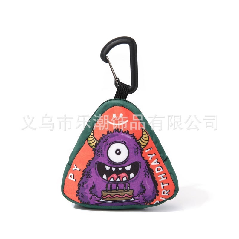 Hip-Hop Hanging Bag Small Bag Trendy Creative New Coin Purse Mini Shoulder Bag Key Bag Headphone Bag Triangle - Image 2