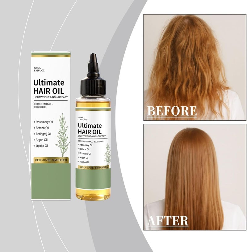 YOOJ ® Moisturizing Ultimate Hair Growth Oil, Rosemary and Batana Oil for Hair Growth, Lightweight & Non-Greasy, Promotes Scalp Blood Circulation, Repairs Damaged and Reduces Hairs Fall - Image 5