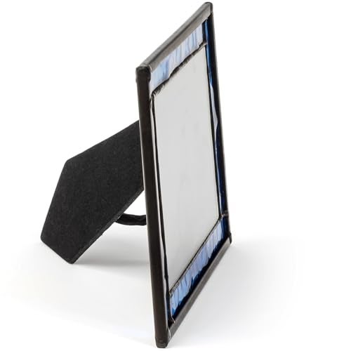 J Devlin Glass Art Blue Picture Frame Stained Glass Easel Back 4x6 Photo Display Horizontal Vertical Home Decor Graduation Gift for Women or Men Family Vacation Pic 324-46HV - Image 4