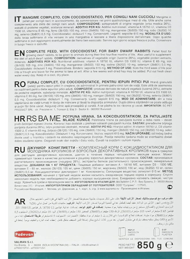 Padovan Junior Coniglietti Rabbit Food 850Gm - Image 2