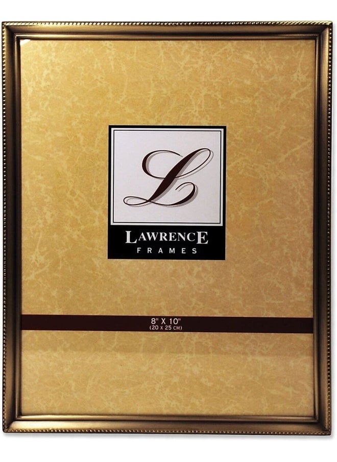 Lawrence Frames Antique Brass 8X10 Picture Frame - Bead Border Design 