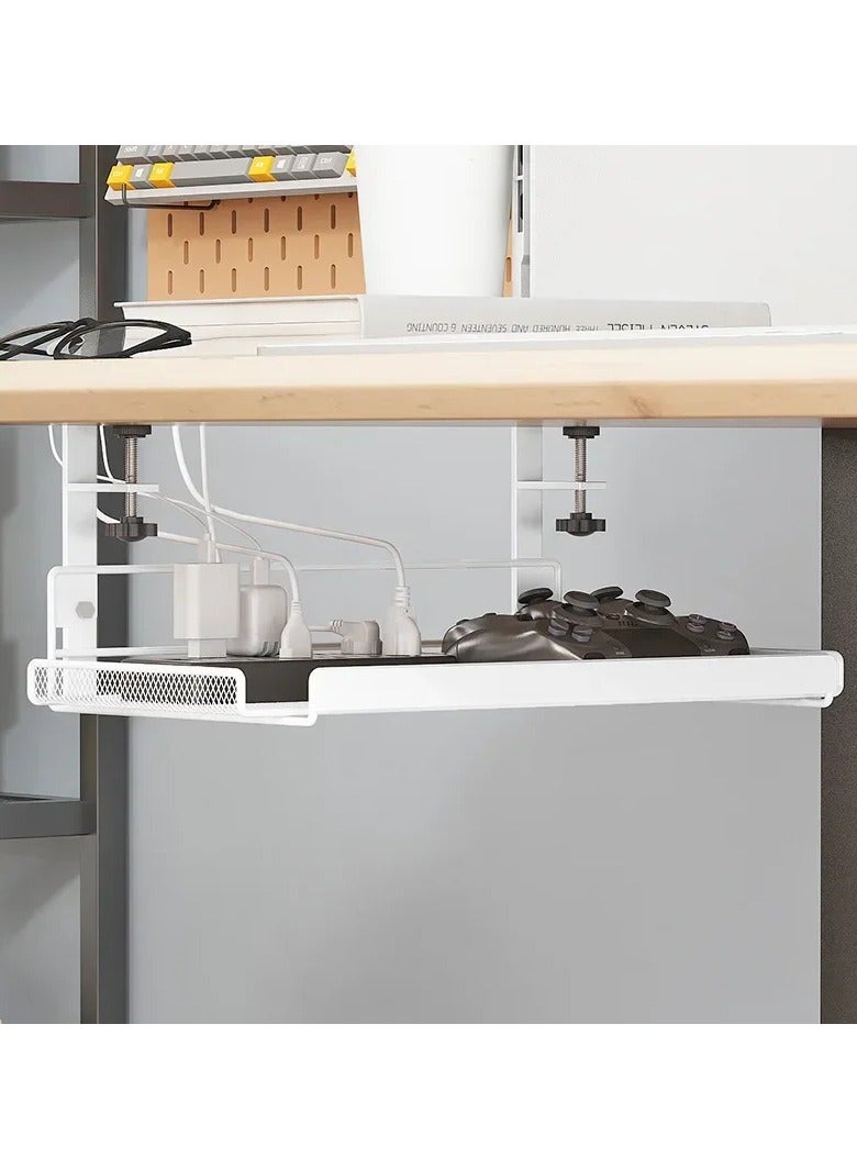 AROAQ Under Desk Cable Management Tray No Drill Steel Desk Cable Organizers Wire Management Rack (Pack of 2) - Image 4