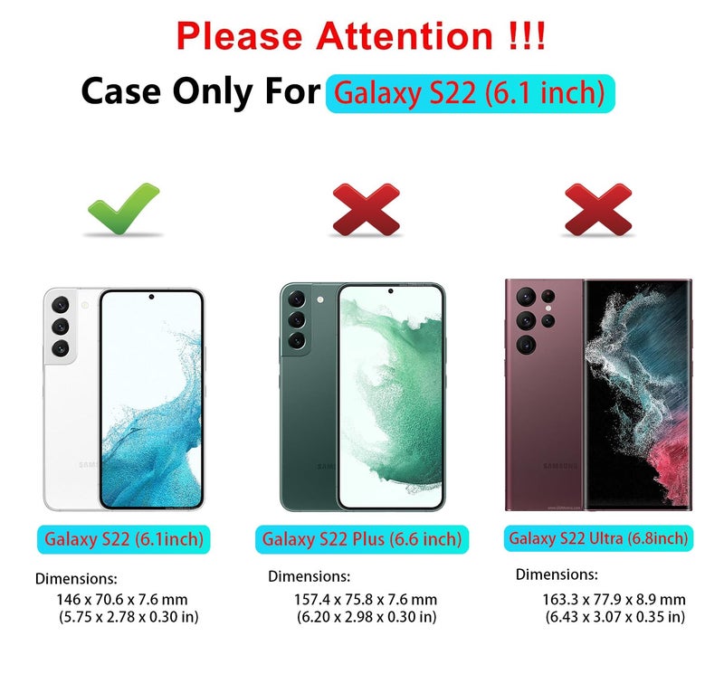 ONOLA Phone Case for Samsung Galaxy S22 Case with HD Screen Protector, Heavy Duty Shockproof & Dropproof 3-Layer Cover Phone Case for Galaxy S22 6.1'',PurpleSkyblue - Image 2