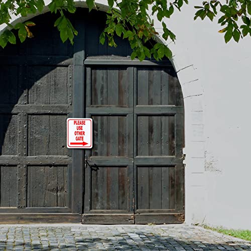 Work House Signs Please Use Other Gate Right Arrow Aluminum Composite Sign - Outdoor Gate, Construction Site, Indoor/Outdoor Sign - 8.5"x10" - Image 4