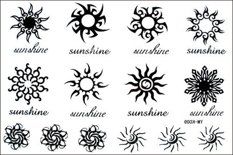 2012 latest new design new release Temporary Tattoo waterproof sun SUNSHINE totem tattoo sticker