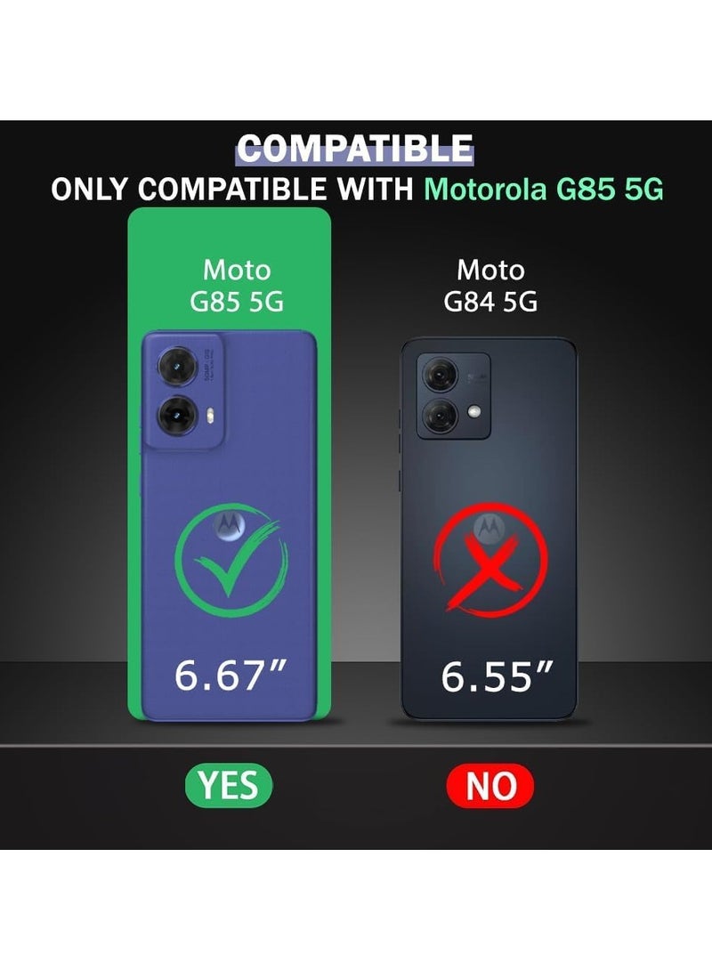 جراب حماية الكاميرا لهاتف Motorola Moto G85 5G رفيع للغاية من مادة TPU الناعمة المصنوعة من السيليكون غير اللامع المقاوم للصدمات وغطاء حماية كامل الجسم لهاتف Moto G85 2024 (أسود) - Image 2
