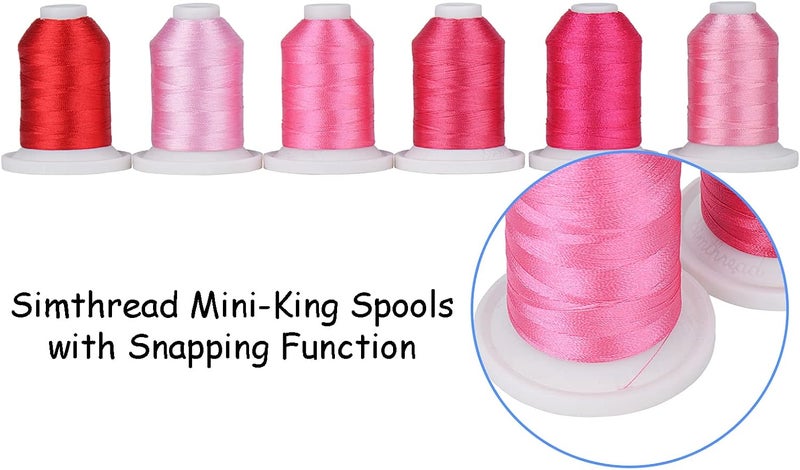simthread Embroidery Thread with Storage Box - 12 Options - 800 Yards/Spools 9 Rose Colors for Embroidery and Sewing Machine - Image 4