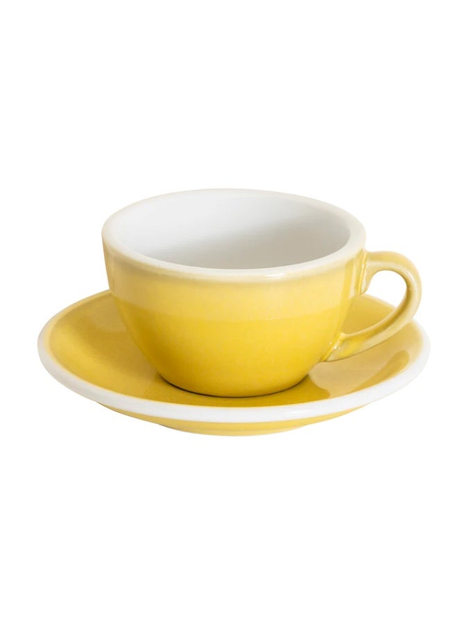 Loveramics Egg 200ml Cappuccino Cup And Saucer Potters Colours Butter Cup