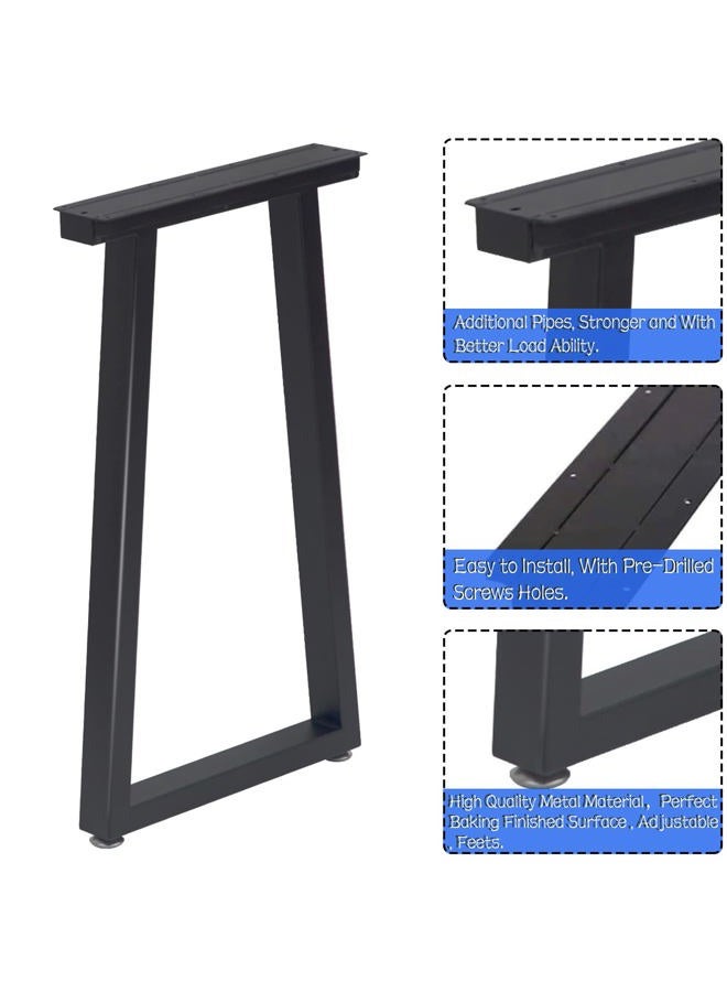 Taelakeni 40 Inch Metal Bar Table Legs, Heavy Duty Dinning Table Leg with Adjustment Feet Pads, Set of 2, Trapezoid Style L - Image 3