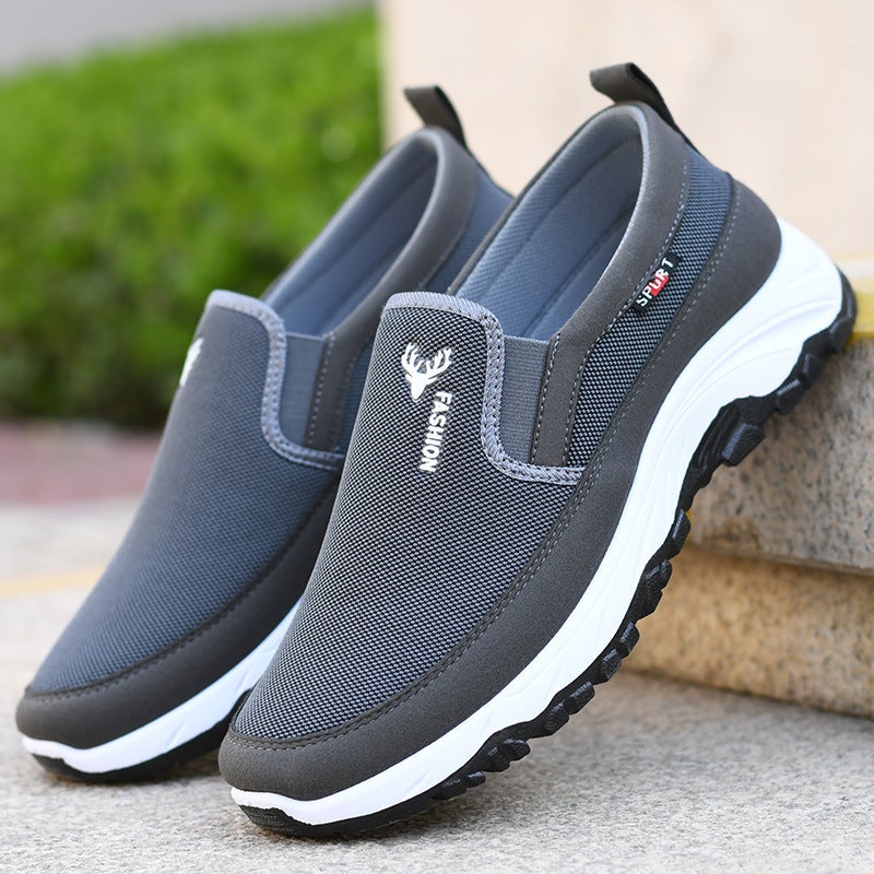 2023 Summer Mens Casual Slip-On Mesh ShoesDeer head cloth Gray Deer head cloth Gray 