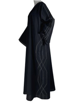 The Abaya Market Black Formal Abaya with Starlight Dance Embroidery and Pockets  - Image 4