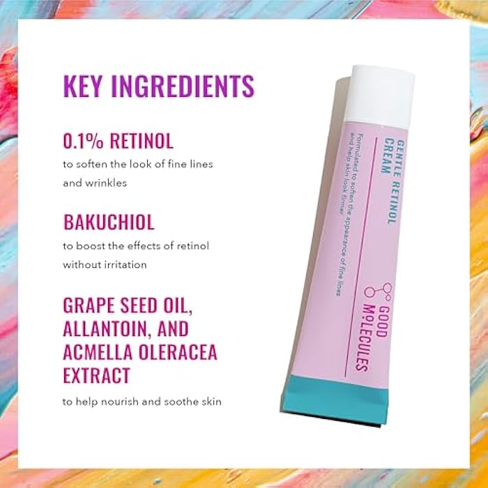 Good Molecules Gentle Retinol Cream - Retinol Night Cream to Minimize Appearance of Fine Lines & Wrinkles, Skin Tightening Recipe with Bakuchiol, Anti-Aging Skin Care For Face - Image 3