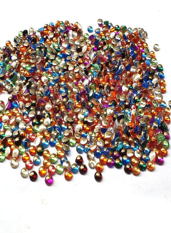 JPM Beads Crystal Finish Rhinestones Multicolor Round Shape 4mm Size 1440 Pieces Pack
