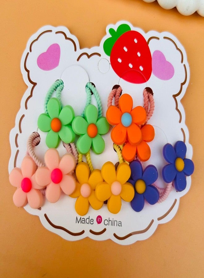Radhya Accessories 5 pairs Cute Cartoon Hairties for Girls kids elastic hairbands for toddlers babies rubberbands hair accessories for girls kids (10 bands) (Design 2) - Image 2