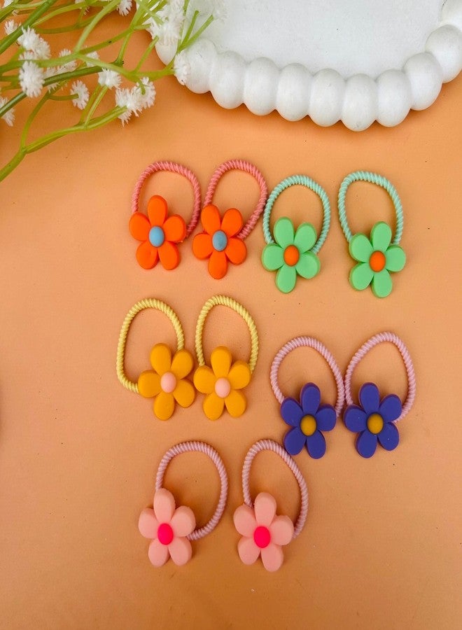 Radhya Accessories 5 pairs Cute Cartoon Hairties for Girls kids elastic hairbands for toddlers babies rubberbands hair accessories for girls kids (10 bands) (Design 2) - Image 4