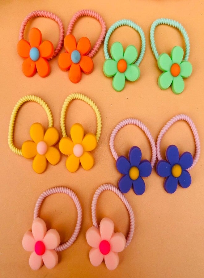 Radhya Accessories 5 pairs Cute Cartoon Hairties for Girls kids elastic hairbands for toddlers babies rubberbands hair accessories for girls kids (10 bands) (Design 2) - Image 3