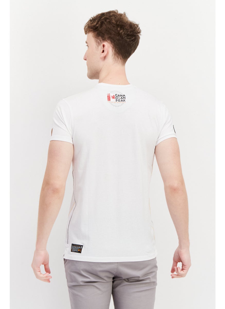 Canadian Peak - Men Crew Neck Short Sleeve Graphic T Shirt, White Combo - Image 1