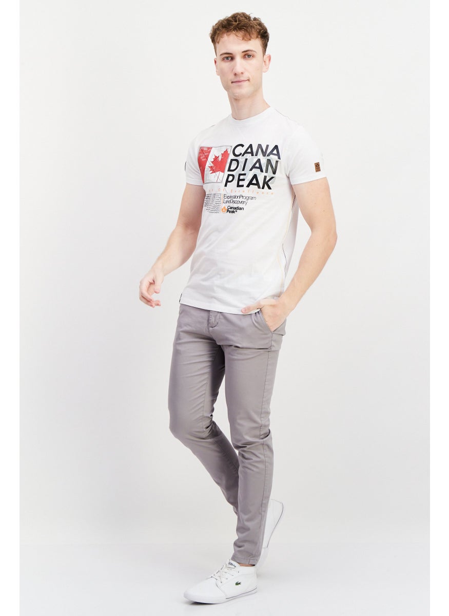Canadian Peak - Men Crew Neck Short Sleeve Graphic T Shirt, White Combo - Image 1