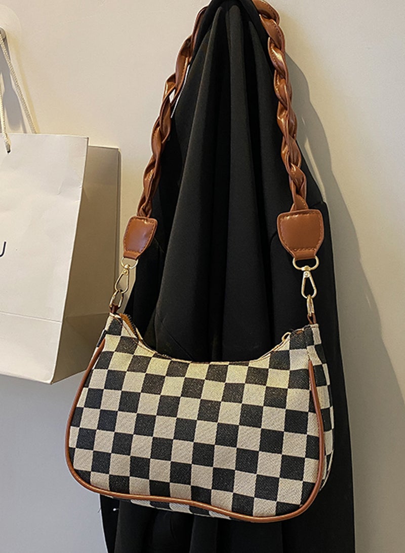 شاربدو حقيبة كتف نسائية فاخرة منقوشة متعددة الاستخدامات تحت الإبط - Image 5