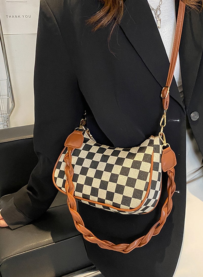 شاربدو حقيبة كتف نسائية فاخرة منقوشة متعددة الاستخدامات تحت الإبط - Image 2