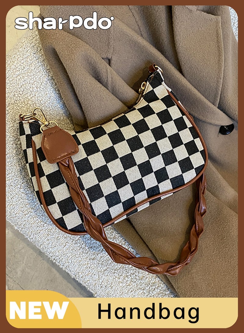 شاربدو حقيبة كتف نسائية فاخرة منقوشة متعددة الاستخدامات تحت الإبط - Image 1