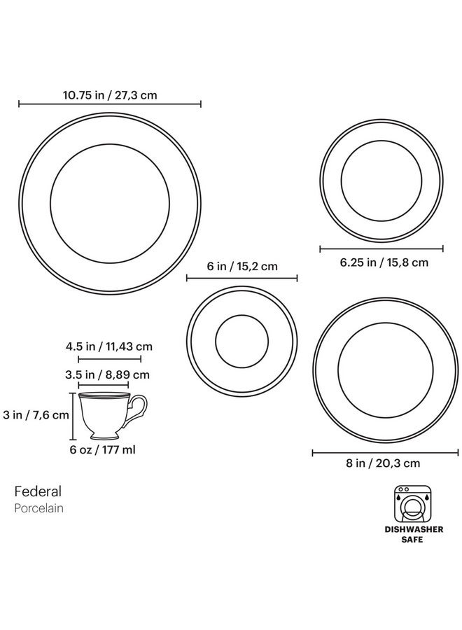 Lenox 100191602 Federal Gold 5-Piece Place Setting - Image 3