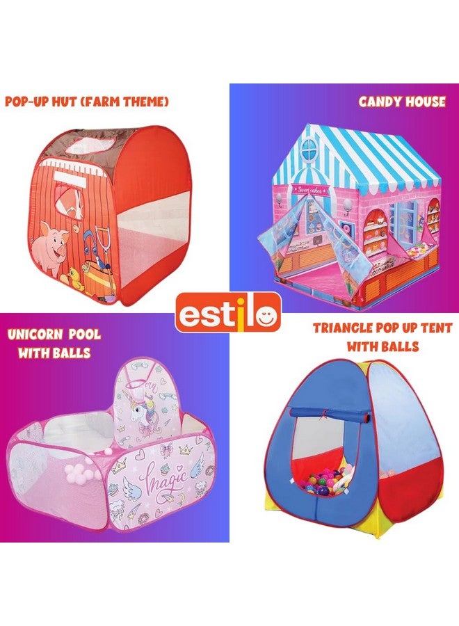 Estilo Estilo Fro-Zen Ball Pool Kids Ball Pit Large Pop Up Childrens Ball Pits Tent with Ball Unicorn Theme for Toddlers Playhouse Baby Crawl Playpen with Basketball Hoop - Image 5