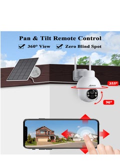 ANRAN 2K Wireless Solar Outdoor WiFi Camera with 355° Pan & 79° Tilt  View 5MP Color Night Vision AI Human Detection Two way Talk Compatible with Alexa  - Image 2