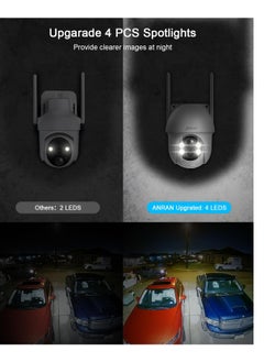 ANRAN 2K Wireless Solar Outdoor WiFi Camera with 355° Pan & 79° Tilt  View 5MP Color Night Vision AI Human Detection Two way Talk Compatible with Alexa  - Image 4