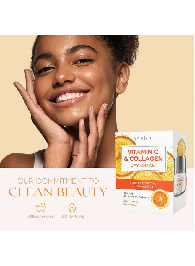 سكين 2.0 مرطب للوجه سكين 2.0 بفيتامين سي والكولاجين - مختبر من قبل أطباء الجلدية، مضاد للشيخوخة، يشد البشرة - تفتيح، جمال نظيف، خالٍ من القسوة، عناية كورية بالبشرة لجميع أنواع البشرة - 1.69 أونصة سائلة - Image 3