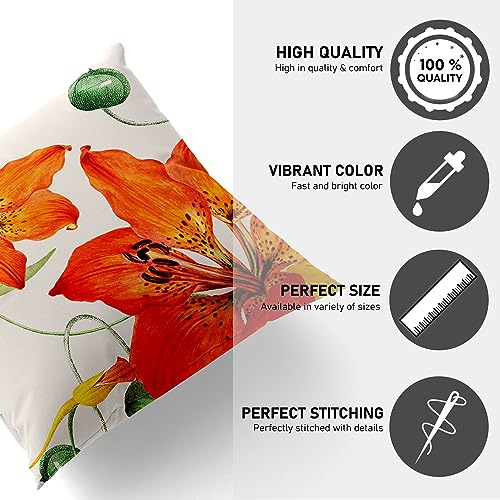 Hoopy Set of 5 Designer Decorative Throw Pillow/Cushion Covers (16 Inch X 16 Inch, Floral Print) - Canvas, 100Tc, Multicolor - Image 2