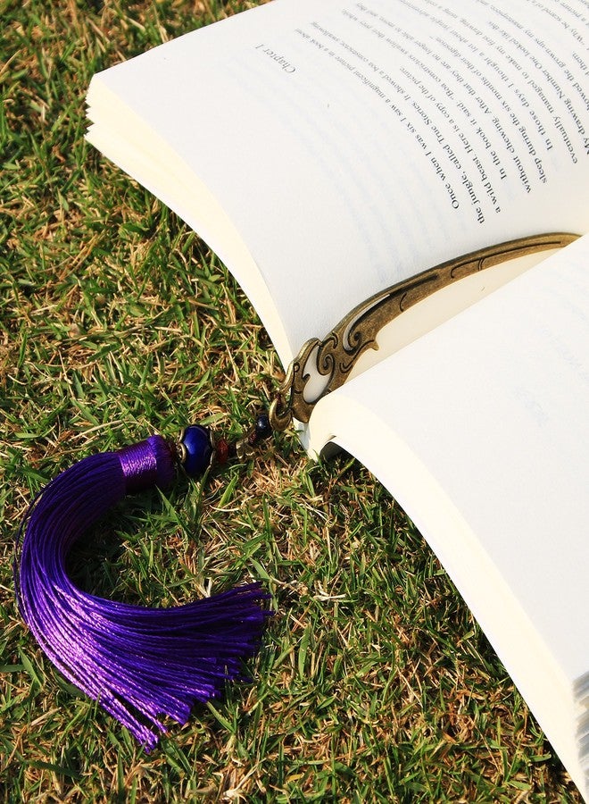 GTHER Chinese Metal Bookmarks with Tassel, Vintage Bookmark Unique Classical Ancient Chinese Hairpin Bookmark with Handmade Silky Tassel for Book Lovers Unique Gift - Image 3