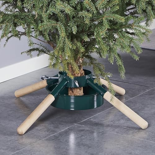 Blissun Christmas Tree Stand, Christmas Tree Holder, Xmas Tree Base Stand for Real Trees, Fits up to 8FT Real Trees, Green - Image 1