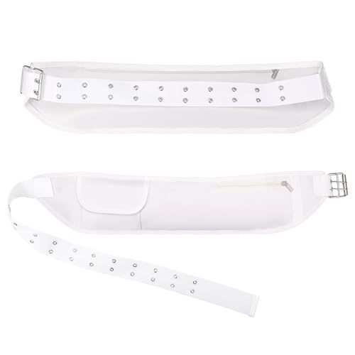 Dansydaisy Ihram Belt for Hajj and Umrah White Adjustable Ihram Waist Belt with Zippered Pockets Fits 32" up to 52" - Image 1