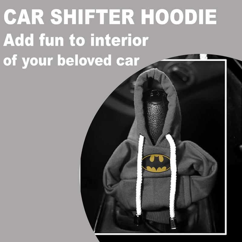 woopme Cotton Car Gear Shift Hoodie | Shifter Funny Sweater Superhero Theme for Gearshift | Protector Decoration Accessories Knob (Black) - Image 5