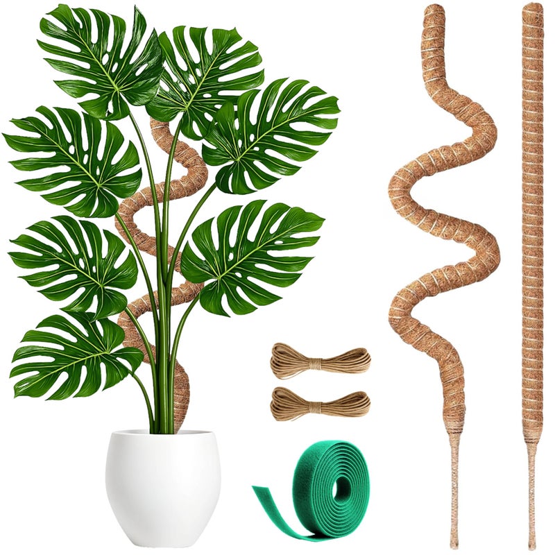Imezos 2 Pack 30 Inch Moss Pole for Plants, Moss Poles for Climbing Plants Monstera, Handmade Coco Coir Plant Pole, Monstera Plant Support for Plant Grow - Image 1
