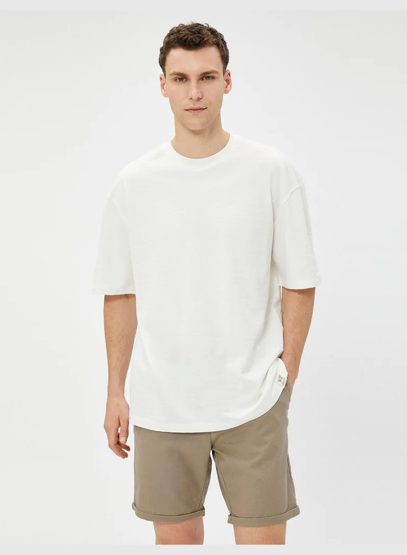 KOTON Linen Blend Shorts Drawstring Buttoned Pocket Detailed