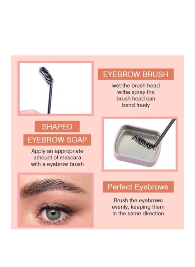 Kiss Beauty Eyebrow Gel Eyebrow Soap Kit, 4D Brows Gel Long Lasting Eyebrow Setting Gel Waterproof Eyebrow Makeup Balm Pomade Cosmetics  Eyebrow Soap Kit with 4D Brows Gel – Waterproof, Long-Lasting Eyebrow Setting Balm & Pomade  - Image 2