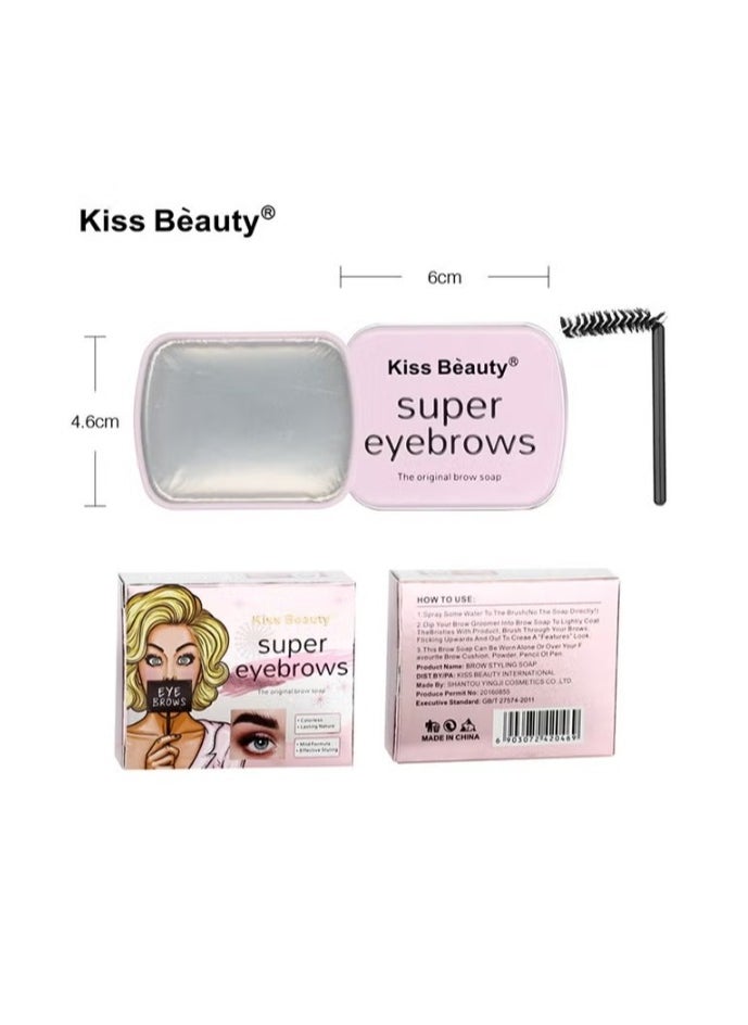 Kiss Beauty Eyebrow Gel Eyebrow Soap Kit, 4D Brows Gel Long Lasting Eyebrow Setting Gel Waterproof Eyebrow Makeup Balm Pomade Cosmetics  Eyebrow Soap Kit with 4D Brows Gel – Waterproof, Long-Lasting Eyebrow Setting Balm & Pomade  - Image 5