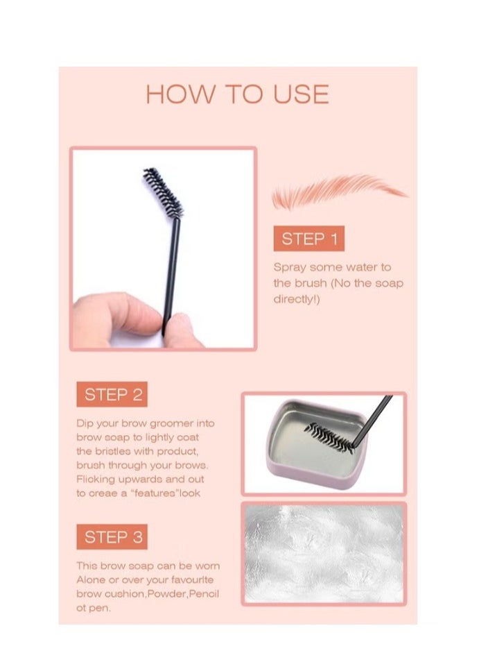 Kiss Beauty Eyebrow Gel Eyebrow Soap Kit, 4D Brows Gel Long Lasting Eyebrow Setting Gel Waterproof Eyebrow Makeup Balm Pomade Cosmetics  Eyebrow Soap Kit with 4D Brows Gel – Waterproof, Long-Lasting Eyebrow Setting Balm & Pomade  - Image 4