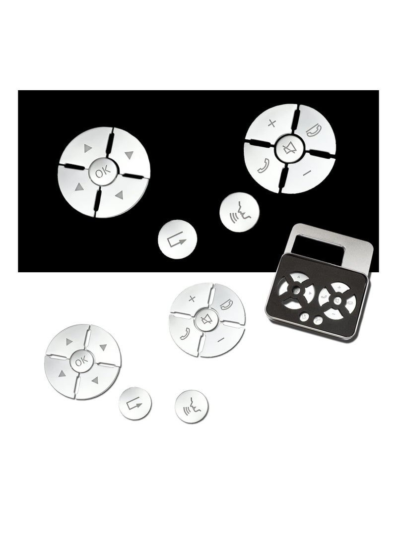 SYOSI Silver Steering Wheel Button Cover, Car Interior Decoration Trim, Compatible with Mercedes Benz CLA/CLS/SL/ML/GL/GLK/GLA/A B C E G Class Inner Accessories, Button Trim Cover Cap Sticker (12 PCS) - Image 4