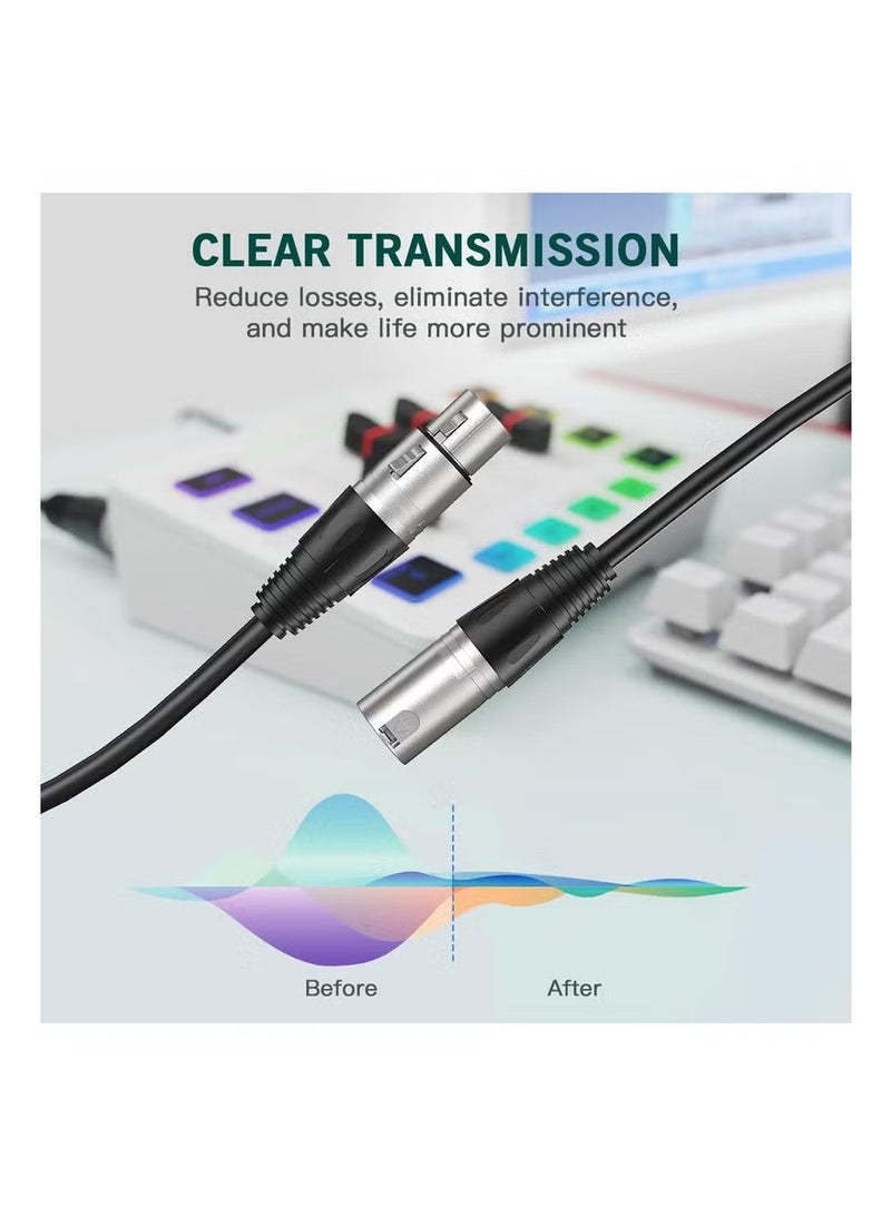 XLR Male to Female Microphone Cable 3 Pin Balanced Extension Cable Suitable for Recording, Mixing, Speaker Systems, DMX Lighting, Mixing, and Amplifiers - Image 5