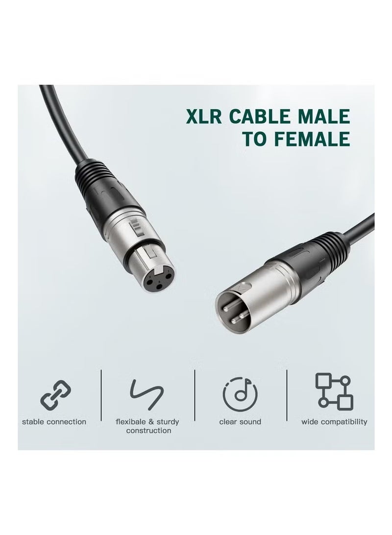 XLR Male to Female Microphone Cable 3 Pin Balanced Extension Cable Suitable for Recording, Mixing, Speaker Systems, DMX Lighting, Mixing, and Amplifiers - Image 4