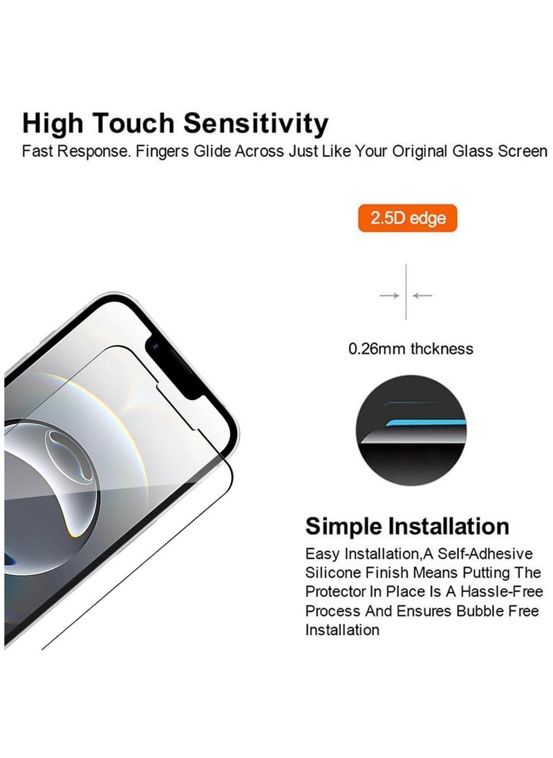 Muzz 2 Pieces Iphone 16E Clear 9H Hardness 0.33mm Thin 3D ARC Edge Anti-Explosion Tempered Glass Screen Protector Compatible for Iphone 16e 2025 2 Pack Clear Glass  - Image 3