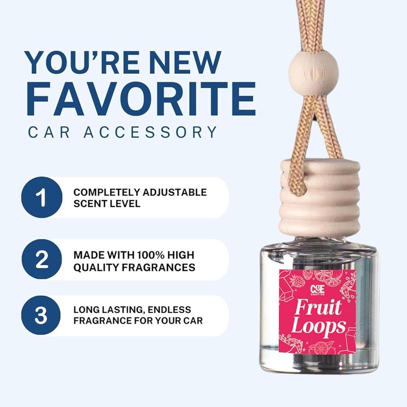 CE CRAFT معطر هواء معلق للسيارة من – موزع زيت عطري مع زيوت أساسية – روائح علاج بالروائح طويلة الأمد للسيارات – عبوة من 4 - Image 5