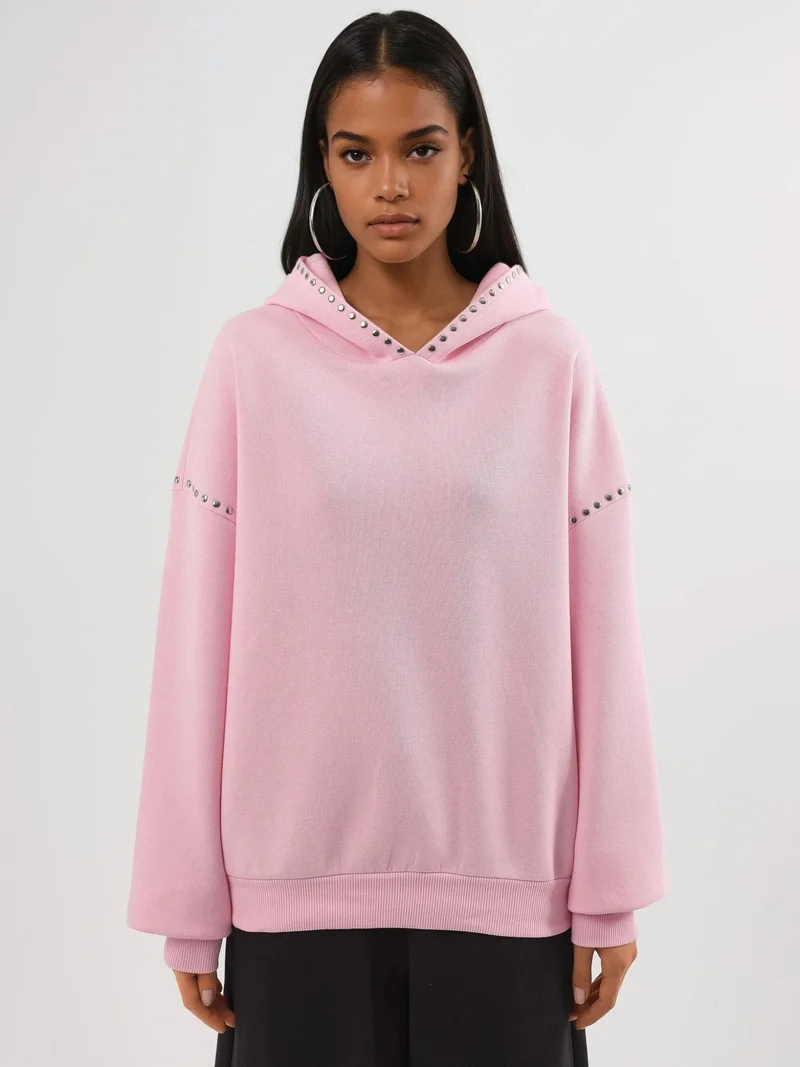 بوسيم بلوزة بغطاء رأس بقصة مريحة من بوسم