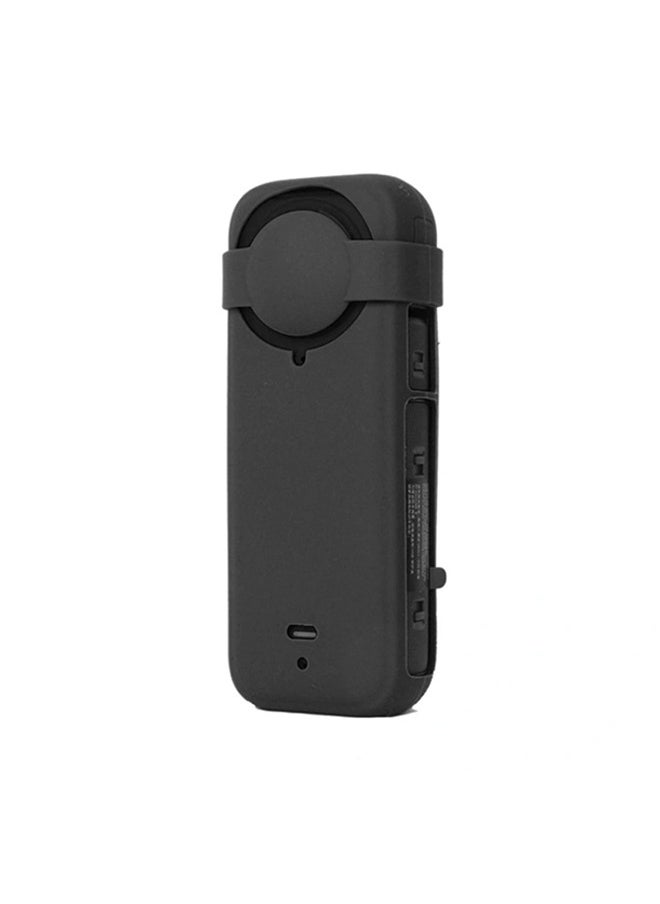 O Ozone حافظة لـ Insta360 X4 | حافظة حمل من السيليكون مع غطاء حماية للعدسات | غطاء حماية ضد السقوط لملحقات كاميرا الحركة - أسود  - Image 1