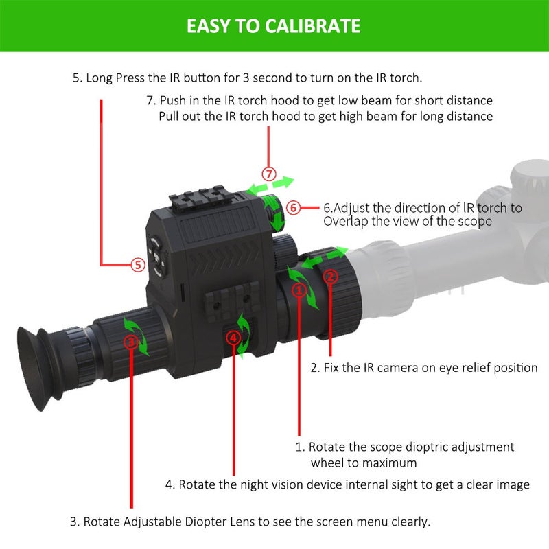 1080P Digital Night Vision Monocular with 940nm IR Flashlight - Image 3
