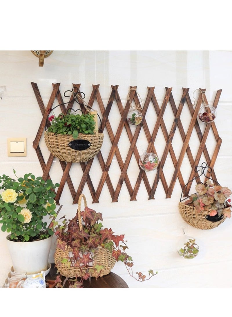 Generic 𝐅𝐅𝐃 Expandable Wooden Garden Fence Trellis – Natural Wood Lattice Panel for Climbing Plants, Outdoor Decorative Screen, Adjustable Wall-Mounted Plant Support for Garden, Balcony, Indoor & Outdoor Use  - Image 1