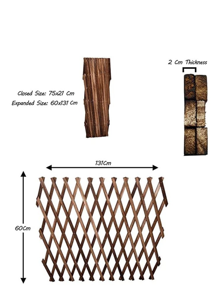 Generic 𝐅𝐅𝐃 Expandable Wooden Garden Fence Trellis – Natural Wood Lattice Panel for Climbing Plants, Outdoor Decorative Screen, Adjustable Wall-Mounted Plant Support for Garden, Balcony, Indoor & Outdoor Use  - Image 2